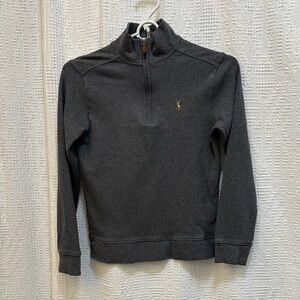 Polo by Ralph Lauren boys Charcoal Zip-Up Long Sleeved Tee